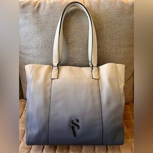 Simply Vera Vera Wang Ombre Tote Bag Beige Navy Work Shoulder Bag